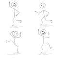 Funny little men sketch running